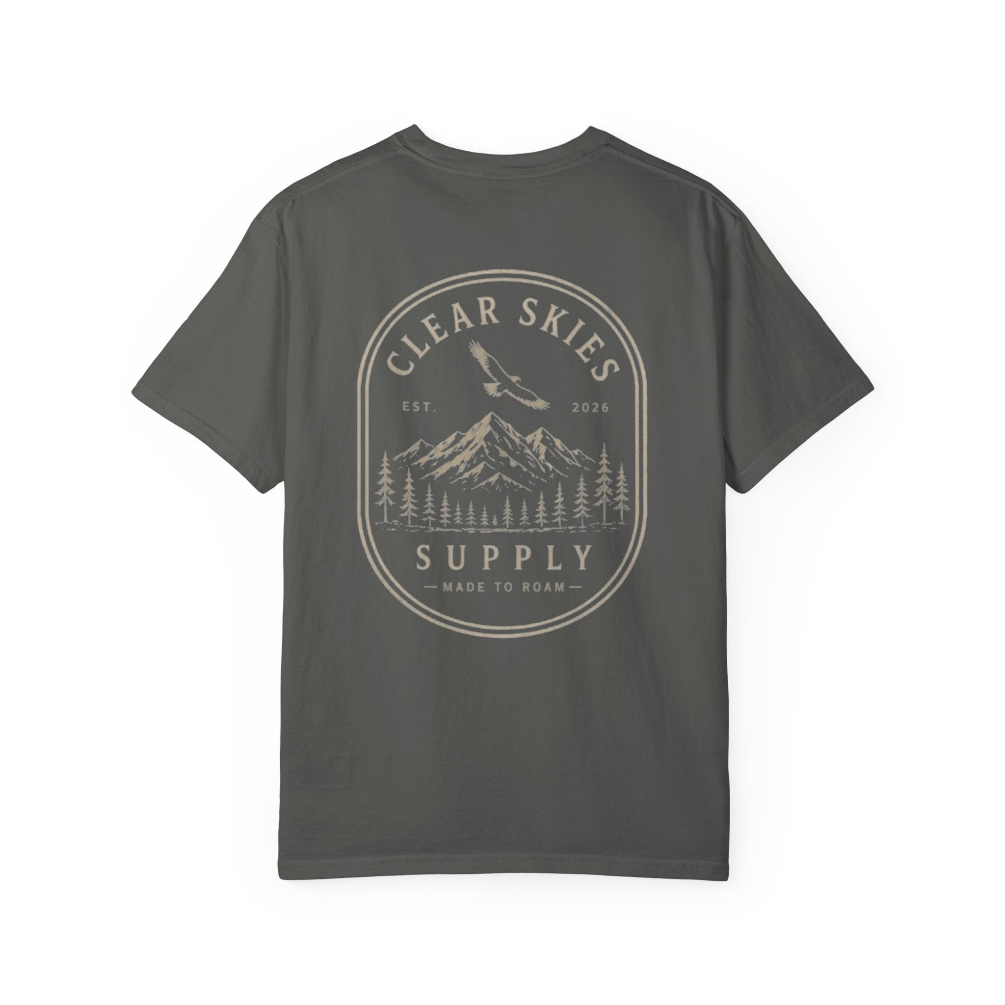 Clear Skies Supply Mountain T-Shirt — Vintage Outdoor Graphic Tee