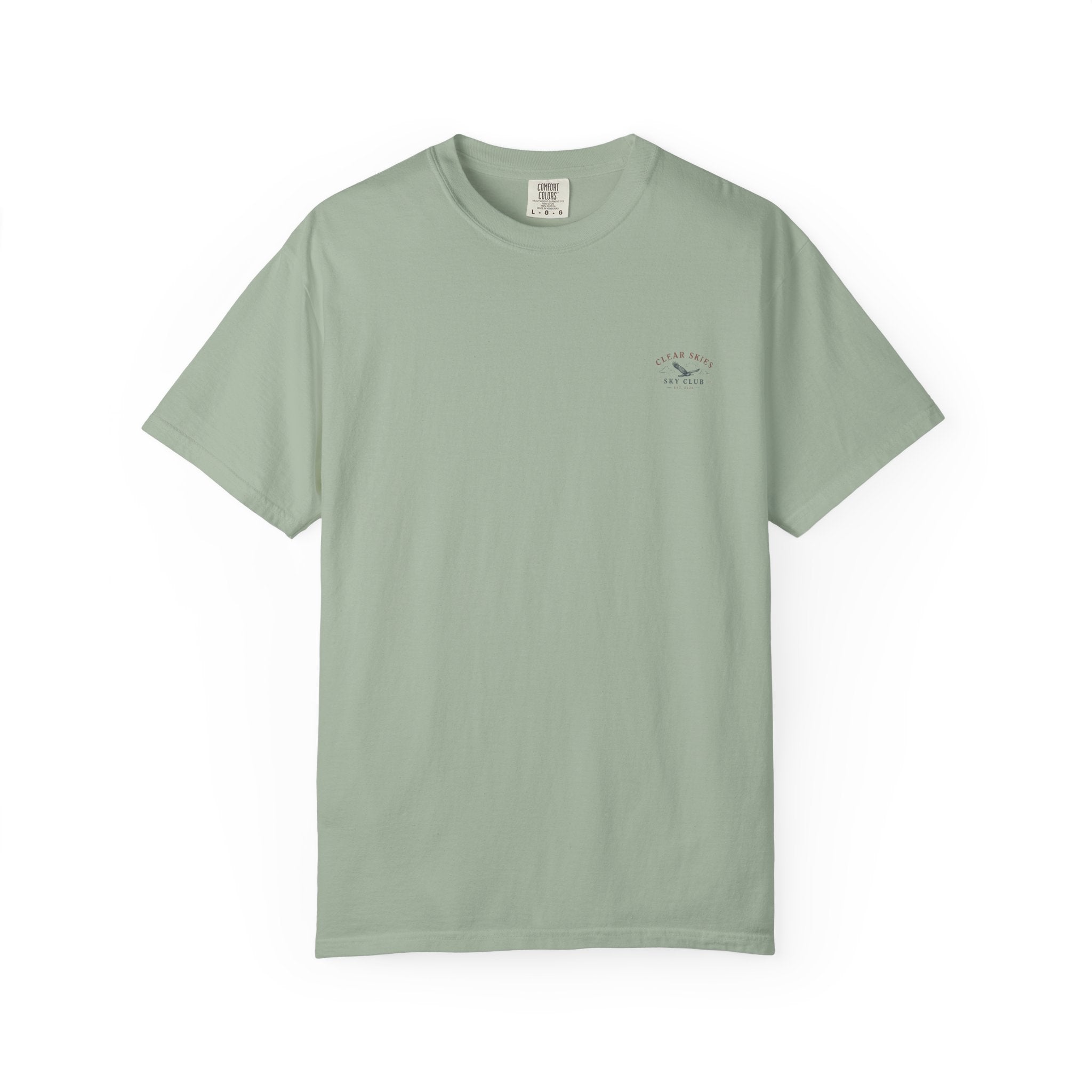 Clear Skies Sky Club T-Shirt — Vintage Mountain Plane Graphic