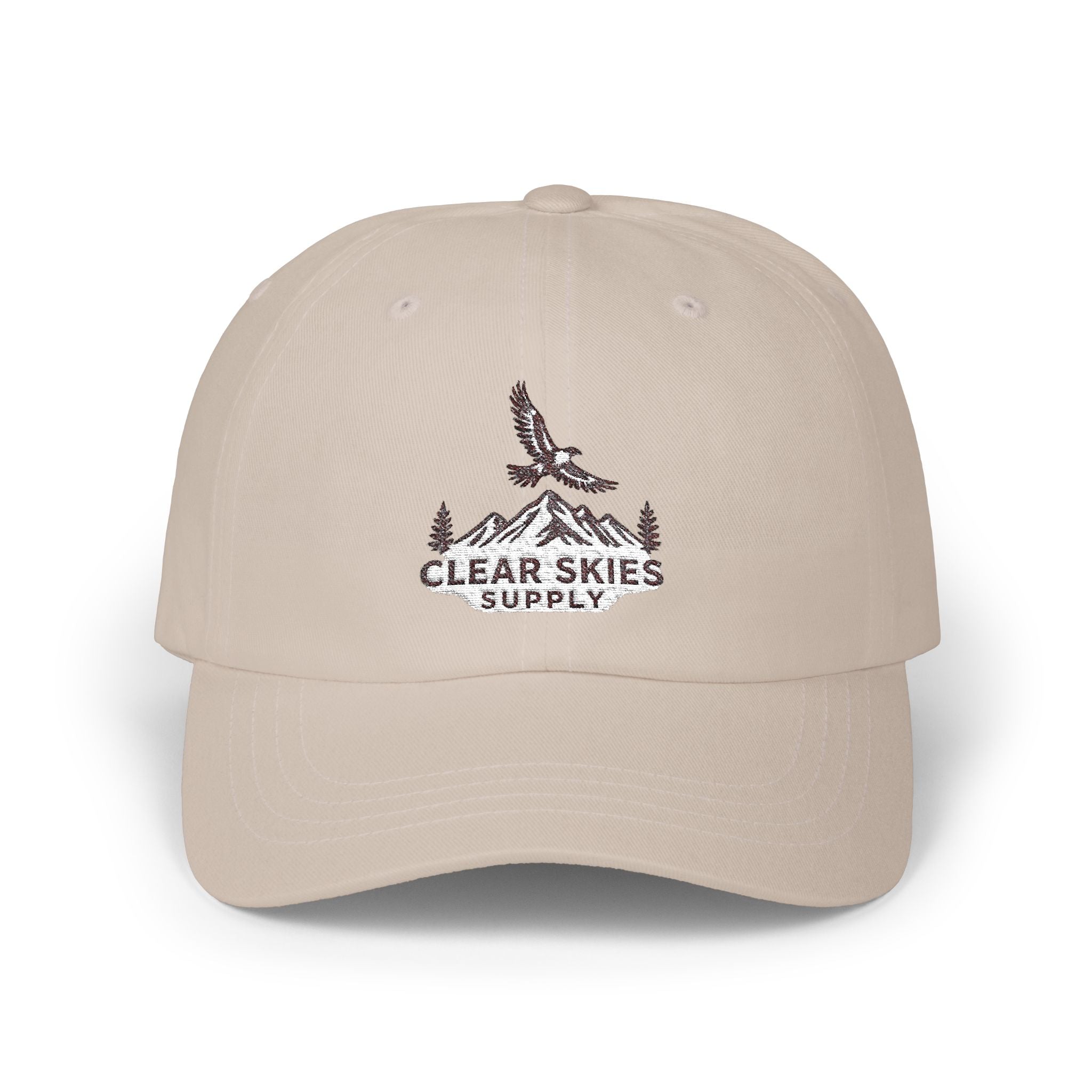 Clear Skies Supply Embroidered Dad Cap — Mountain Eagle Outdoor Baseball Hat