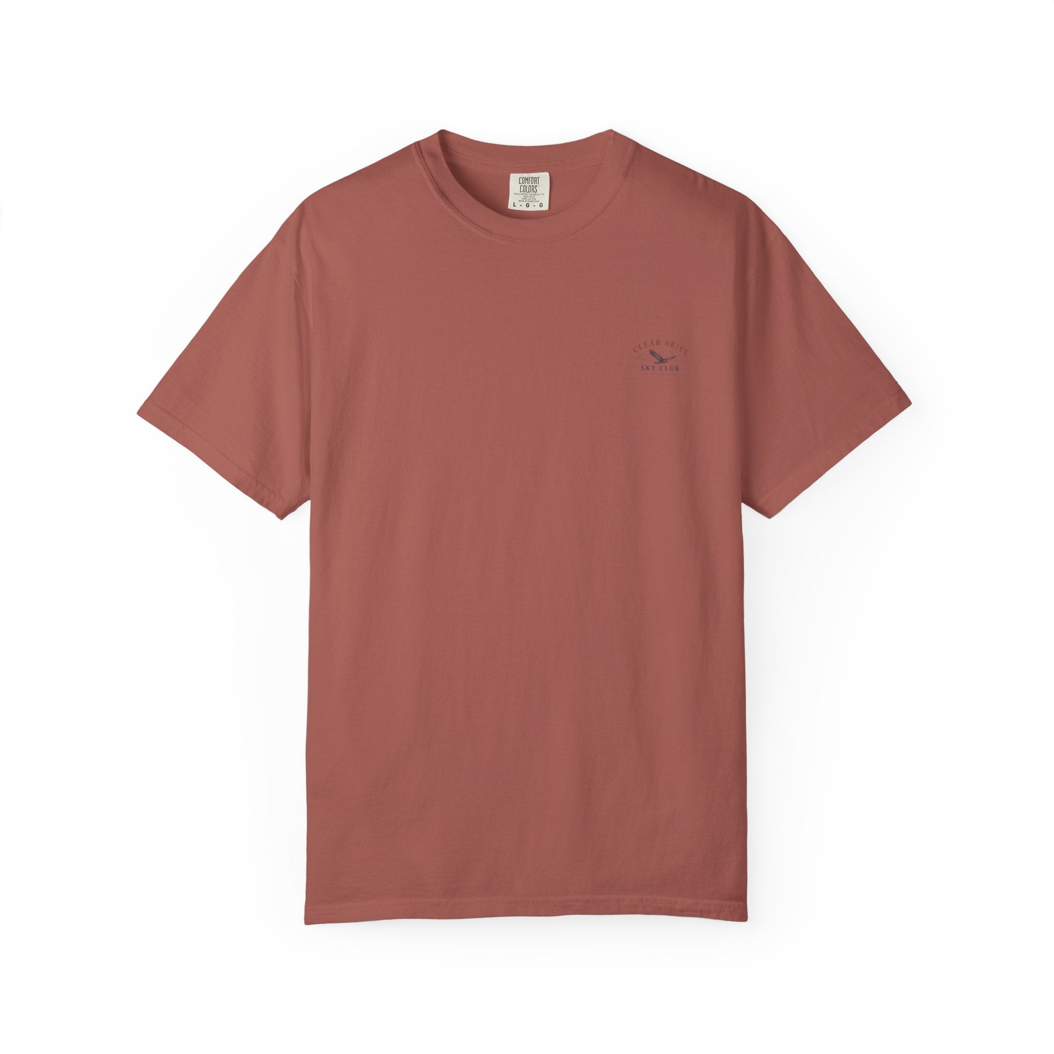 Clear Skies Sky Club T-Shirt — Vintage Mountain Plane Graphic