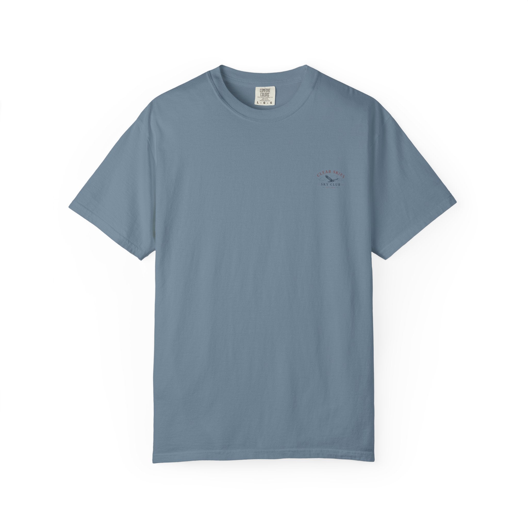 Clear Skies Sky Club T-Shirt — Vintage Mountain Plane Graphic