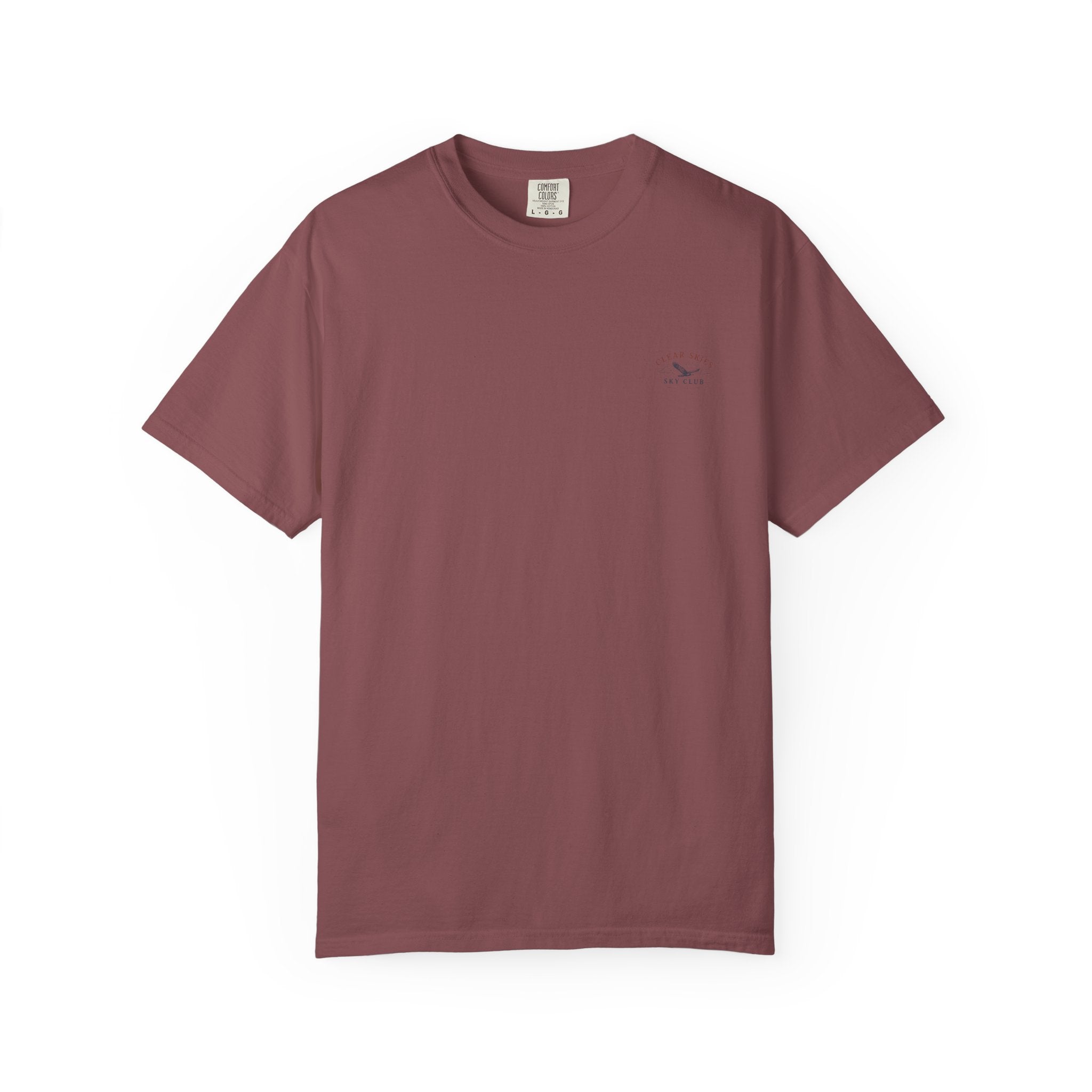 Clear Skies Sky Club T-Shirt — Vintage Mountain Plane Graphic