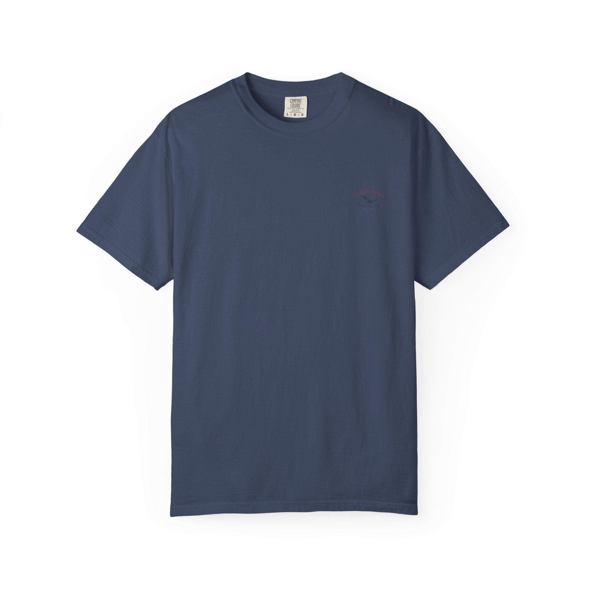 Clear Skies Sky Club T-Shirt — Vintage Mountain Plane Graphic