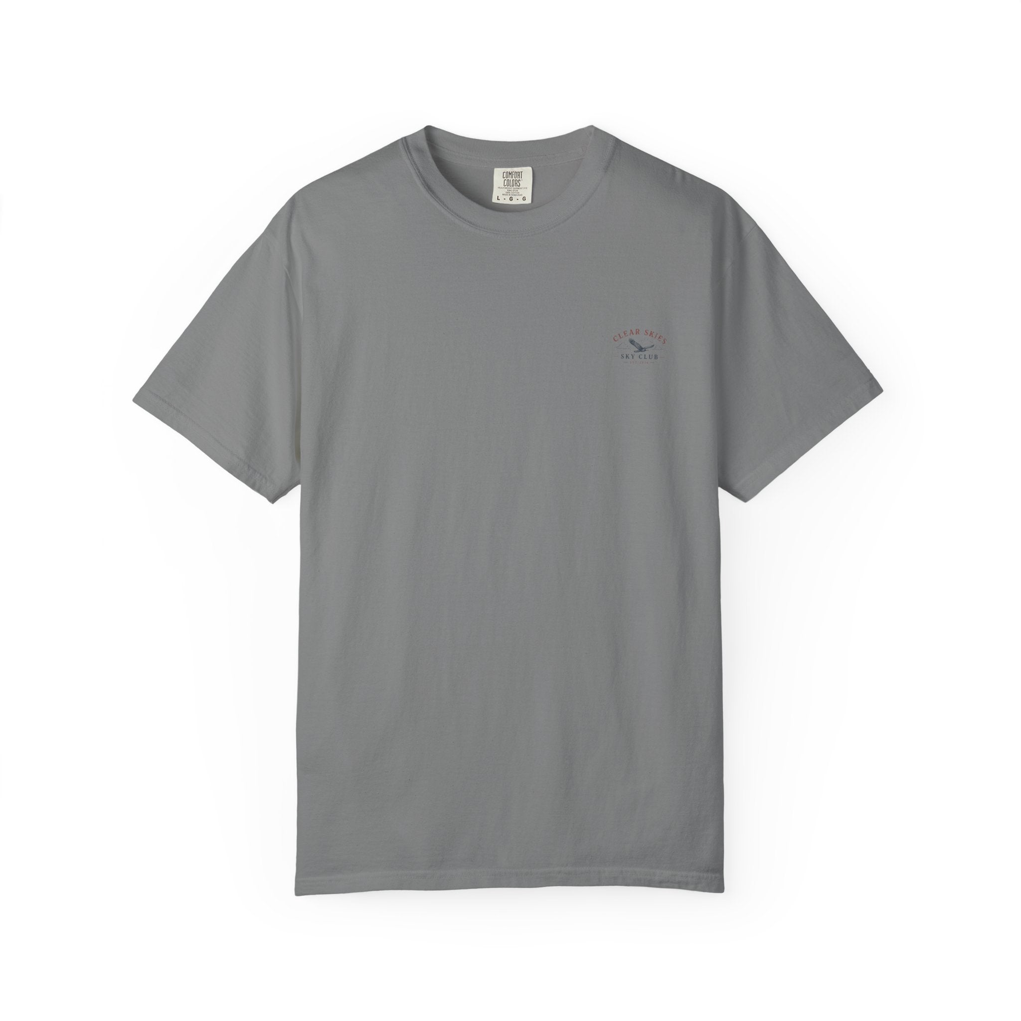 Clear Skies Sky Club T-Shirt — Vintage Mountain Plane Graphic