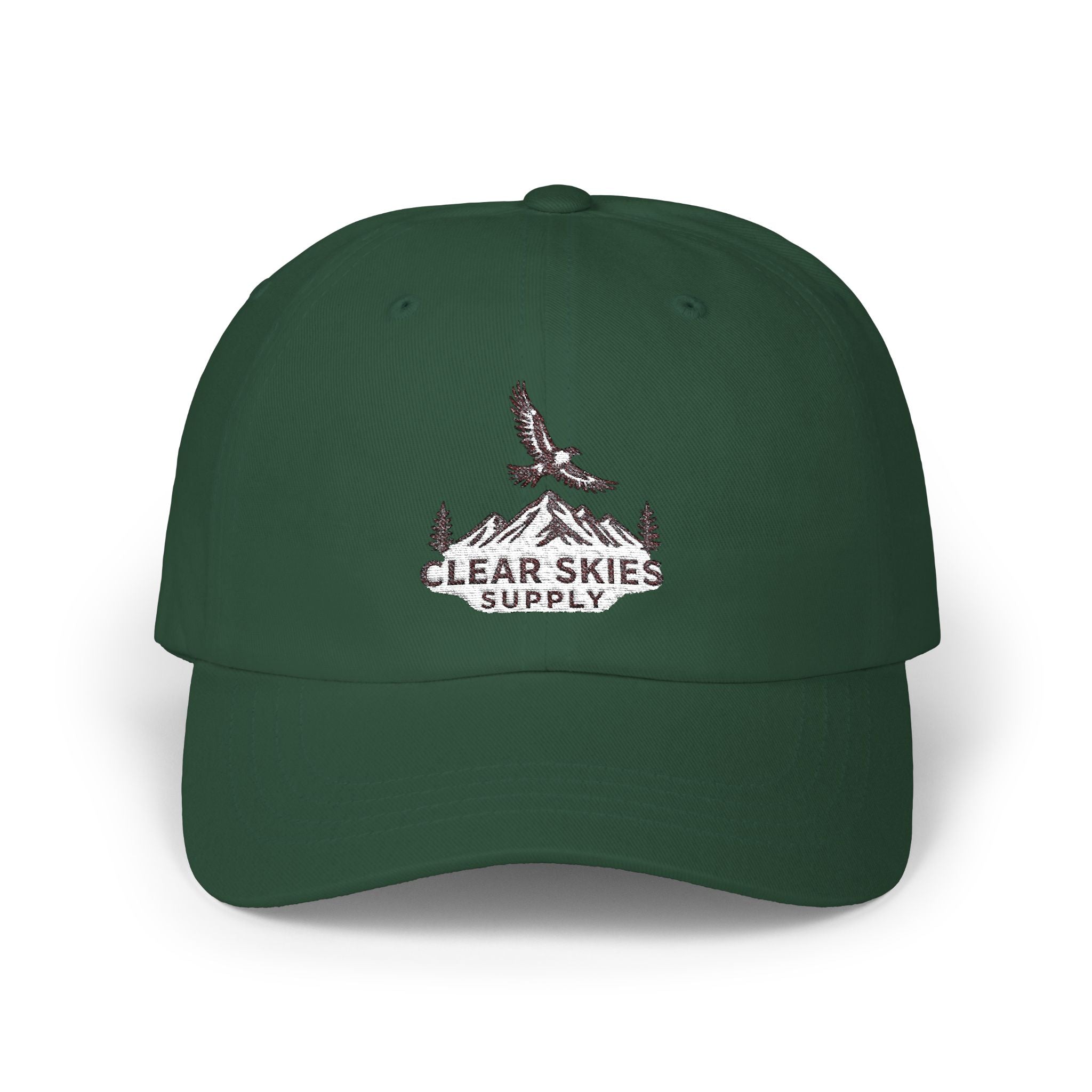 Clear Skies Supply Embroidered Dad Cap — Mountain Eagle Outdoor Baseball Hat